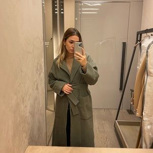Sage green long length  Zara coat